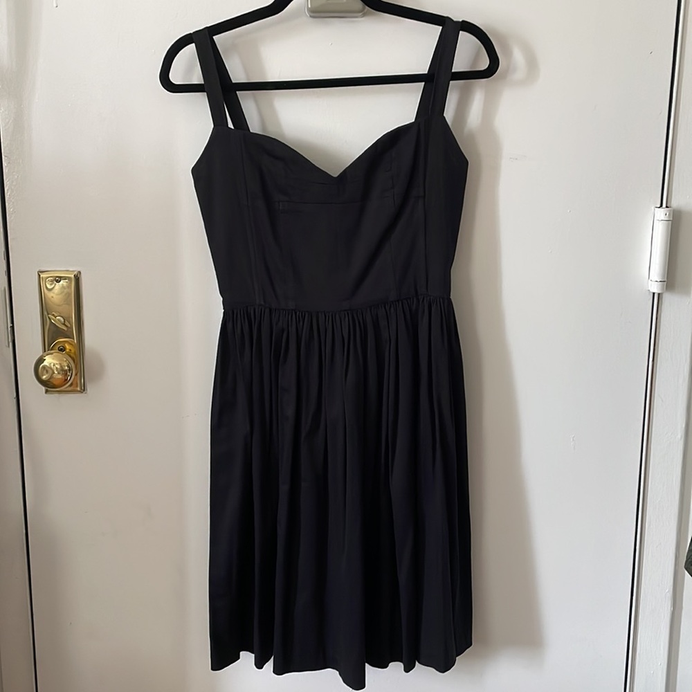 Aqua a-line dress in black cotton